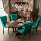 Sedie da pranzo moderne in velluto trapuntato (set da 4)