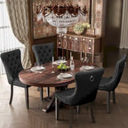 Sedie da pranzo moderne in velluto trapuntato (set da 4)