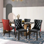 Sedie da pranzo moderne in velluto trapuntato (set da 4)