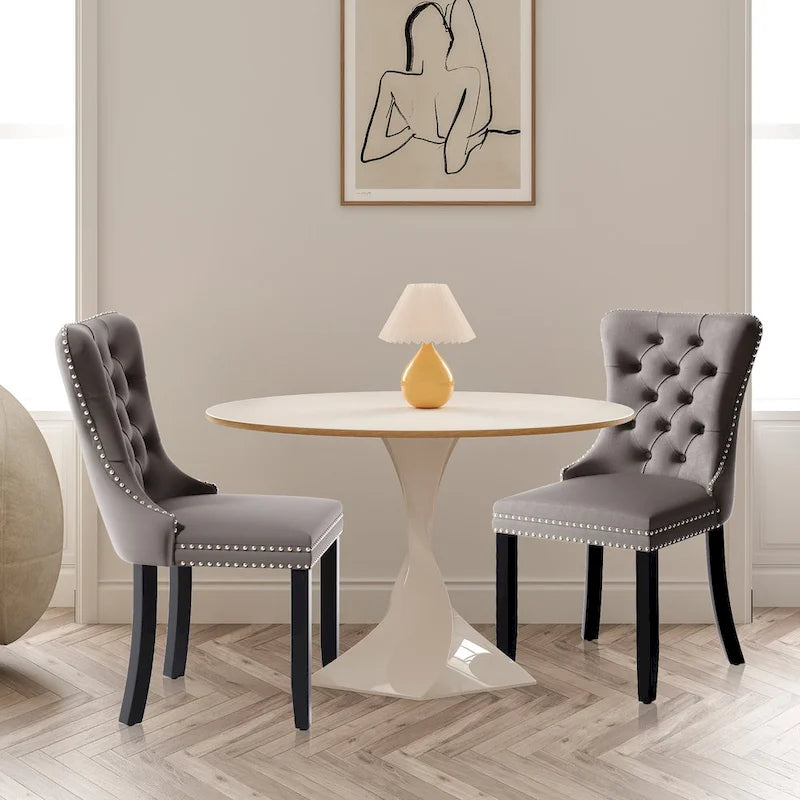Sedie da pranzo moderne in velluto trapuntato (set da 4)