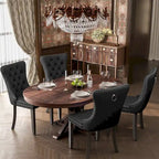 Sedie da pranzo moderne in velluto trapuntato (set da 4)