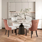 Sedie da pranzo moderne in velluto trapuntato (set da 4)