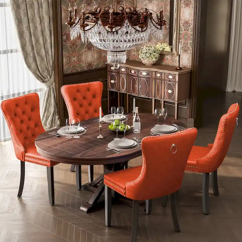 Sedie da pranzo moderne in velluto trapuntato (set da 4)