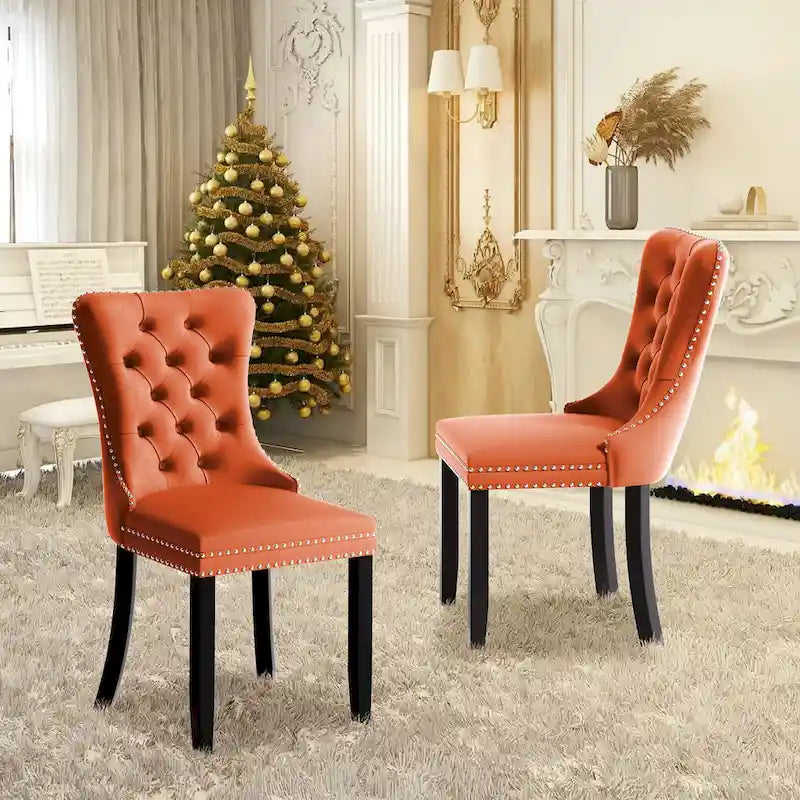 Sedie da pranzo moderne in velluto trapuntato (set da 4)