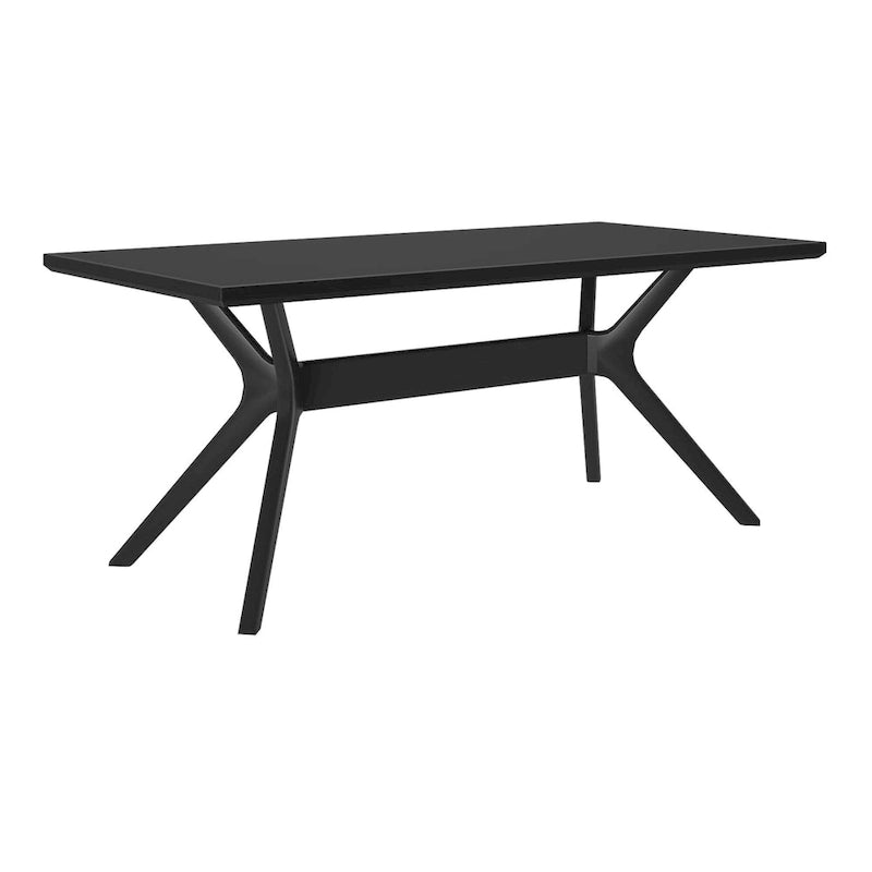 Tavolo da pranzo rettangolare da 183 cm in pino massiccio con base a gambe incrociate