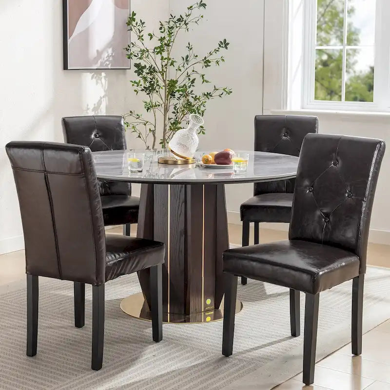 Sedie da pranzo imbottite set da 4 - Tessuto o similpelle