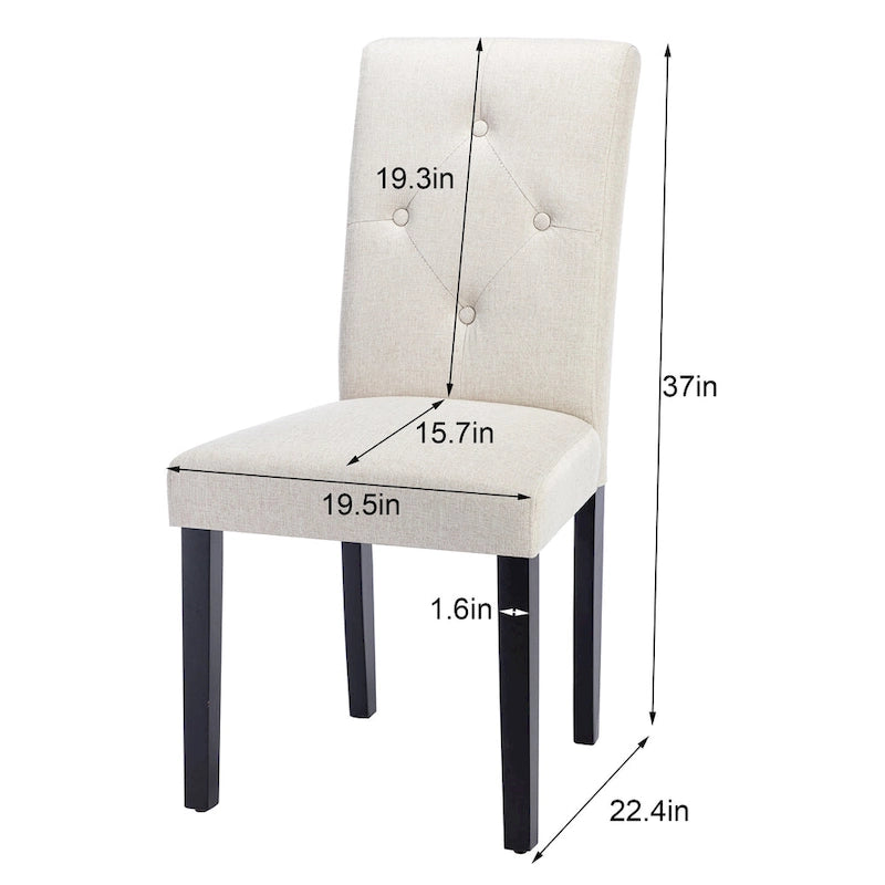 Sedie da pranzo imbottite set da 4 - Tessuto o similpelle