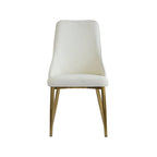 Set Moderno di 2 Sedie da Pranzo con Schienale Alto in Similpelle Beige
