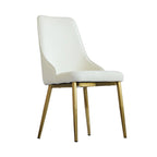 Set Moderno di 2 Sedie da Pranzo con Schienale Alto in Similpelle Beige