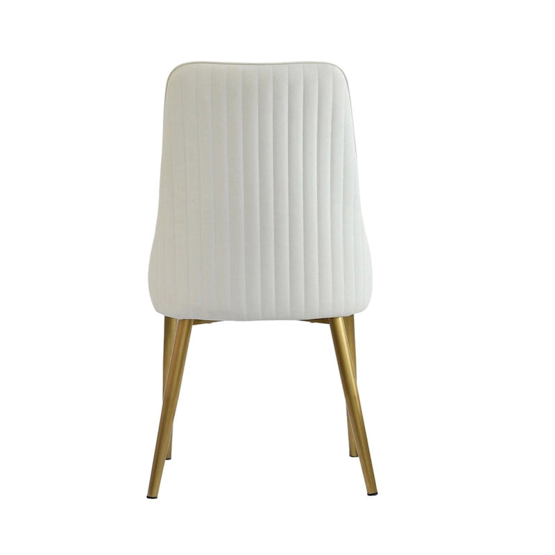 Set Moderno di 2 Sedie da Pranzo con Schienale Alto in Similpelle Beige