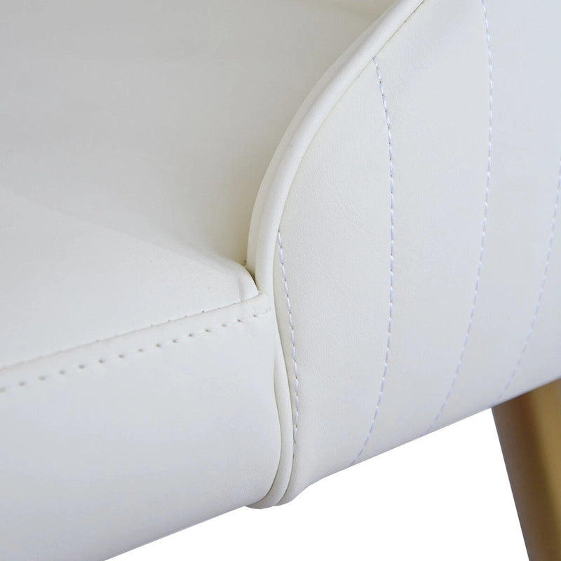 Set Moderno di 2 Sedie da Pranzo con Schienale Alto in Similpelle Beige