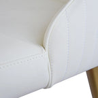 Set Moderno di 2 Sedie da Pranzo con Schienale Alto in Similpelle Beige