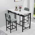 Set da Pranzo 3 Pezzi per 2 con 2 Sedie Imbottite