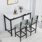 Set da Pranzo 3 Pezzi per 2 con 2 Sedie Imbottite
