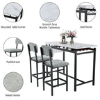 Set da Pranzo 3 Pezzi per 2 con 2 Sedie Imbottite
