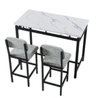 Set da Pranzo 3 Pezzi per 2 con 2 Sedie Imbottite