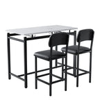 Set da Pranzo 3 Pezzi per 2 con 2 Sedie Imbottite