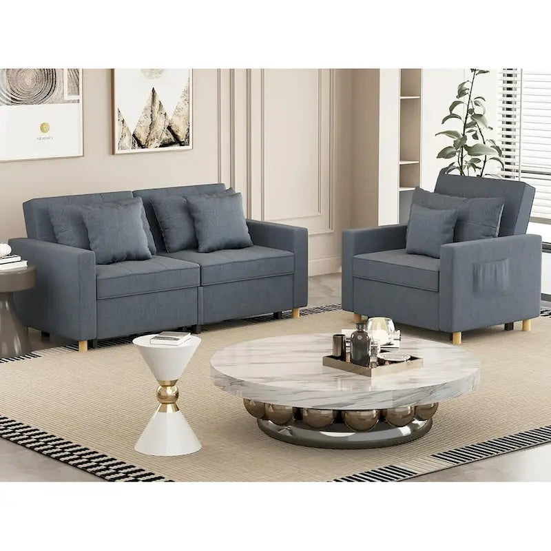 Poltrona letto convertibile 3-in-1 con divano doppio