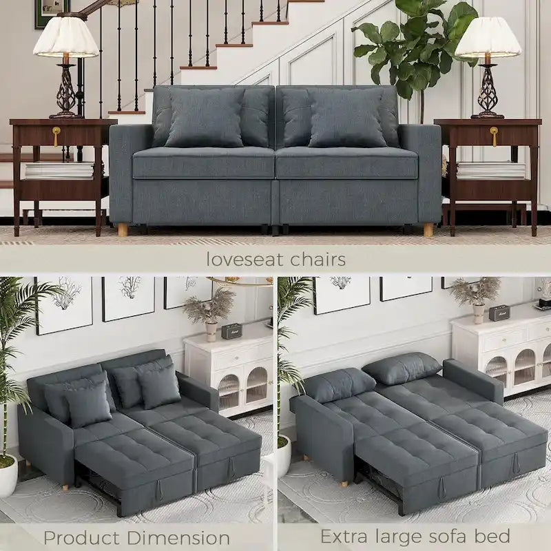Poltrona letto convertibile 3-in-1 con divano doppio