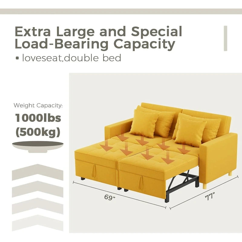 Poltrona letto convertibile 3-in-1 con divano doppio