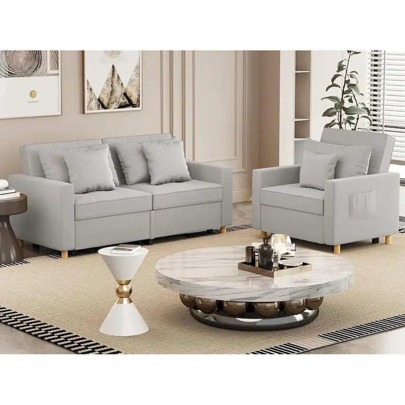 Poltrona letto convertibile 3-in-1 con divano doppio