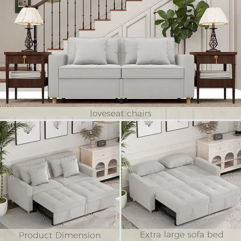 Poltrona letto convertibile 3-in-1 con divano doppio