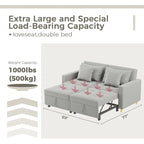 Poltrona letto convertibile 3-in-1 con divano doppio