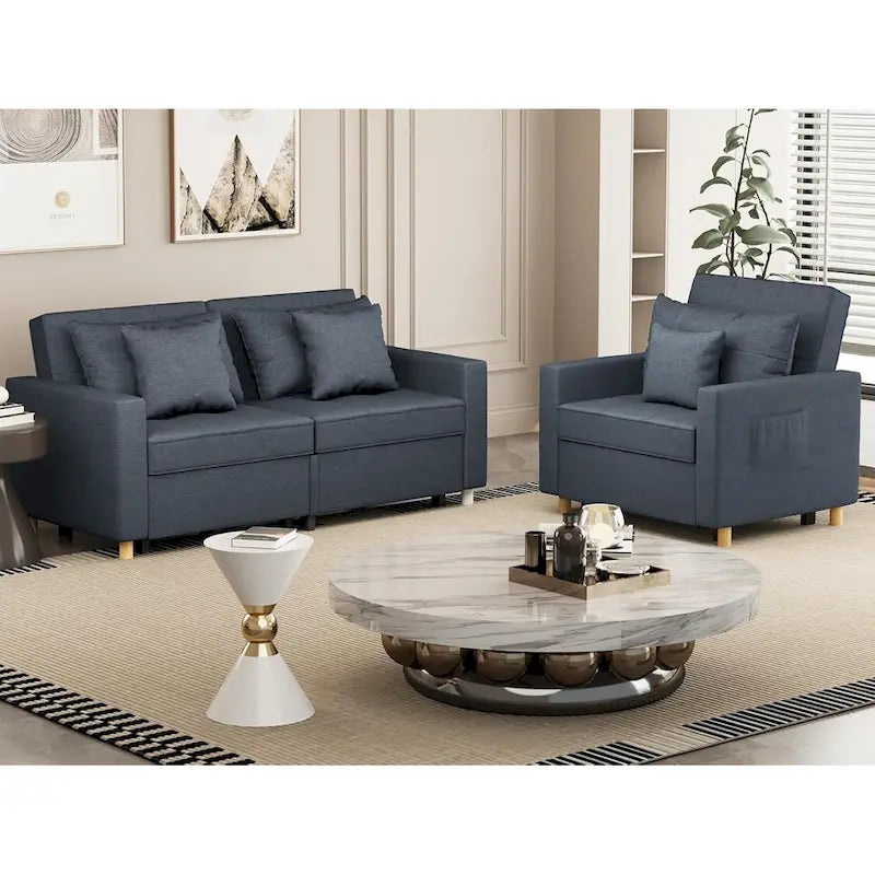 Poltrona letto convertibile 3-in-1 con divano doppio