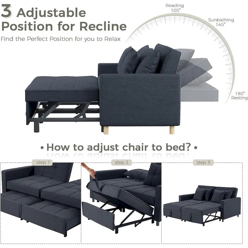 Poltrona letto convertibile 3-in-1 con divano doppio
