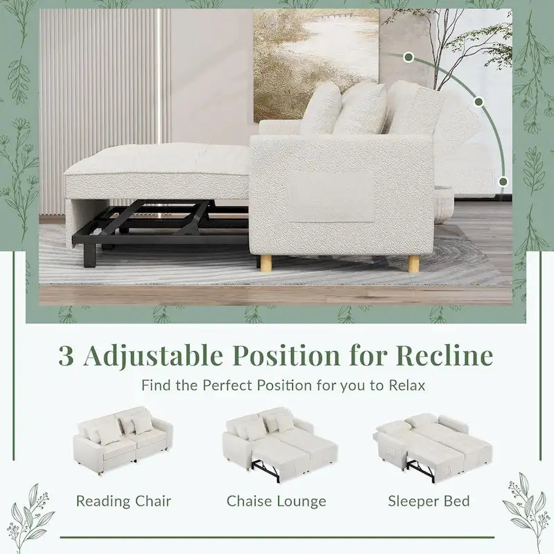 Poltrona letto convertibile 3-in-1 con divano doppio