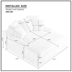 Divano Letto Matrimoniale Moderno, Comodo Divano Letto Cloud con Rivestimento in Morbida Corda Spessa
