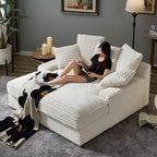 Divano Letto Matrimoniale Moderno, Comodo Divano Letto Cloud con Rivestimento in Morbida Corda Spessa