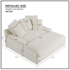Divano Letto Matrimoniale Moderno, Comodo Divano Letto Cloud con Rivestimento in Morbida Corda Spessa
