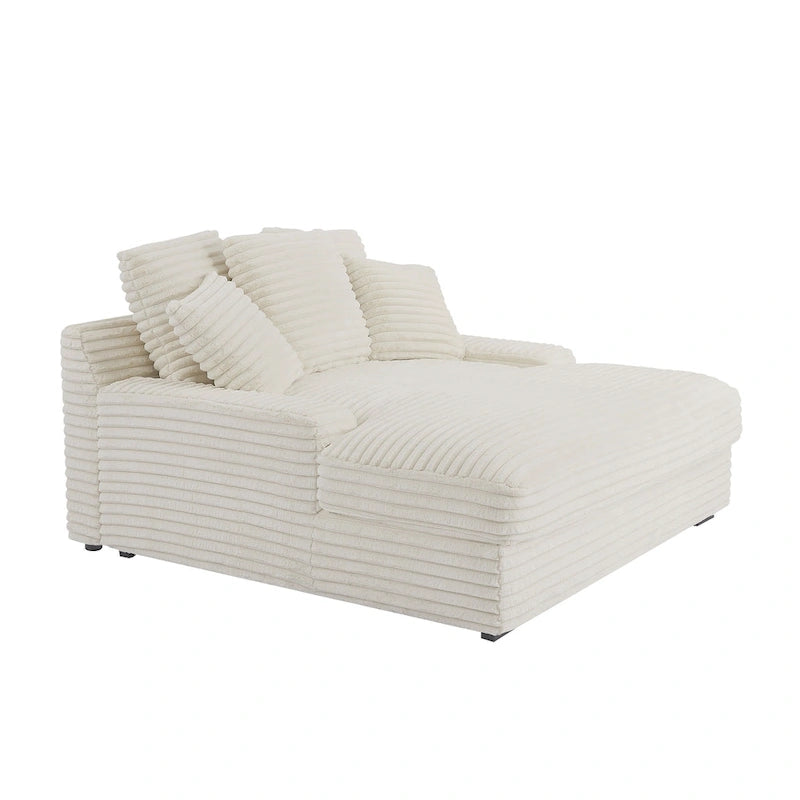 Divano Letto Matrimoniale Moderno, Comodo Divano Letto Cloud con Rivestimento in Morbida Corda Spessa