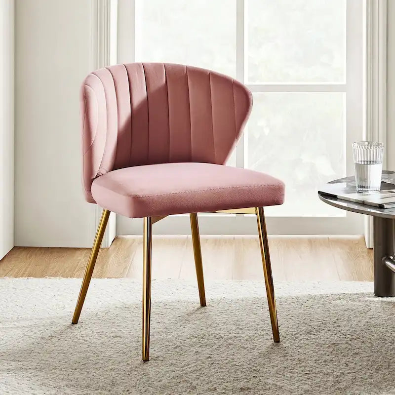 Sedia da pranzo di design in velluto trapuntato Luna Modern Glam