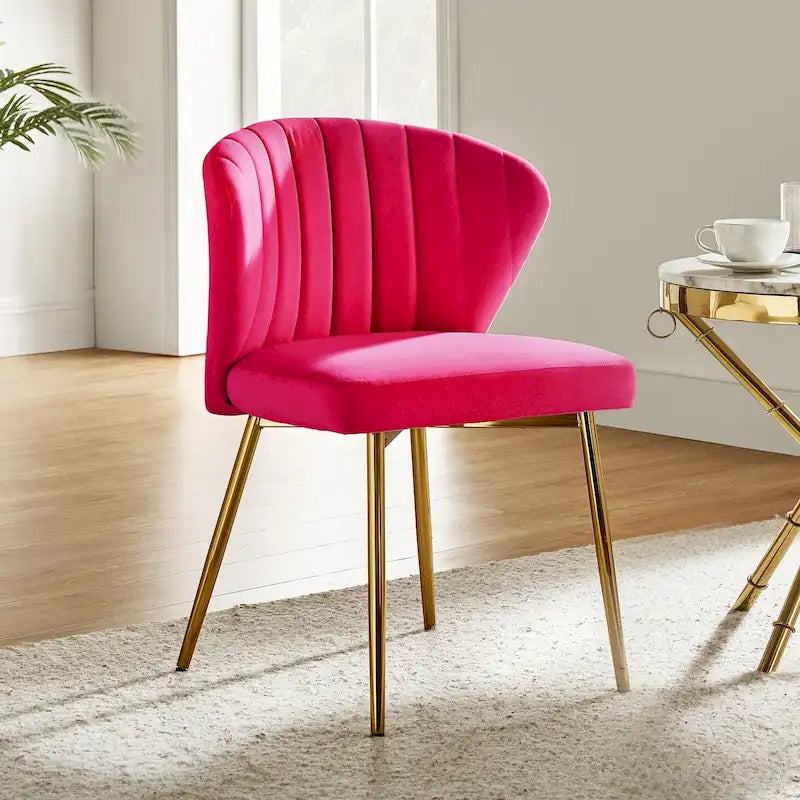 Sedia da pranzo di design in velluto trapuntato Luna Modern Glam