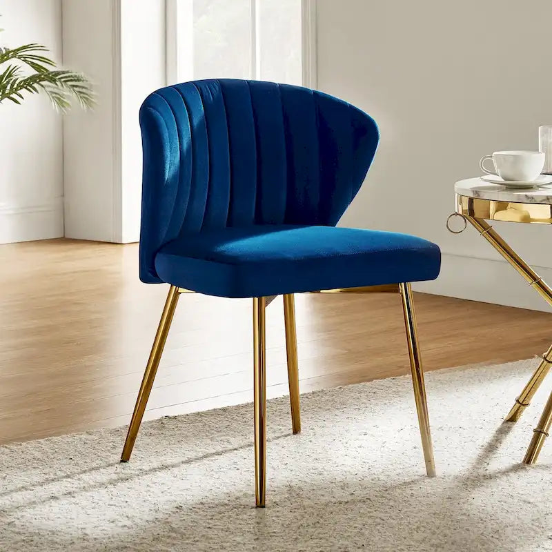Sedia da pranzo di design in velluto trapuntato Luna Modern Glam