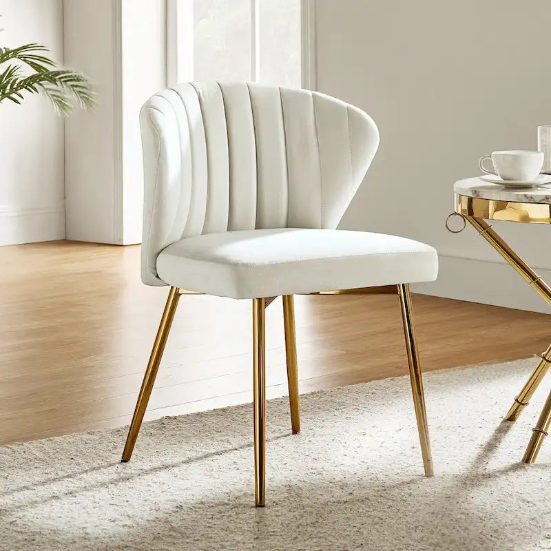 Sedia da pranzo di design in velluto trapuntato Luna Modern Glam