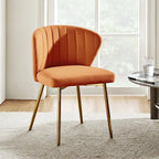 Sedia da pranzo di design in velluto trapuntato Luna Modern Glam