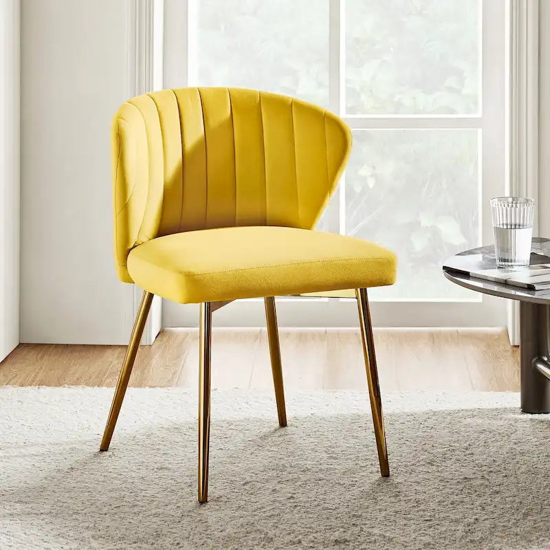 Sedia da pranzo di design in velluto trapuntato Luna Modern Glam