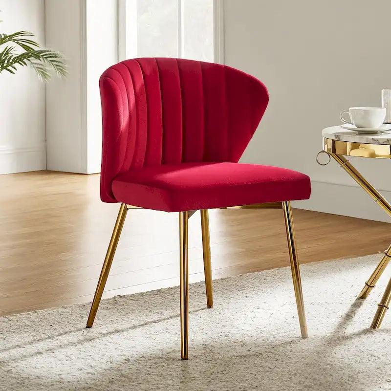 Sedia da pranzo di design in velluto trapuntato Luna Modern Glam