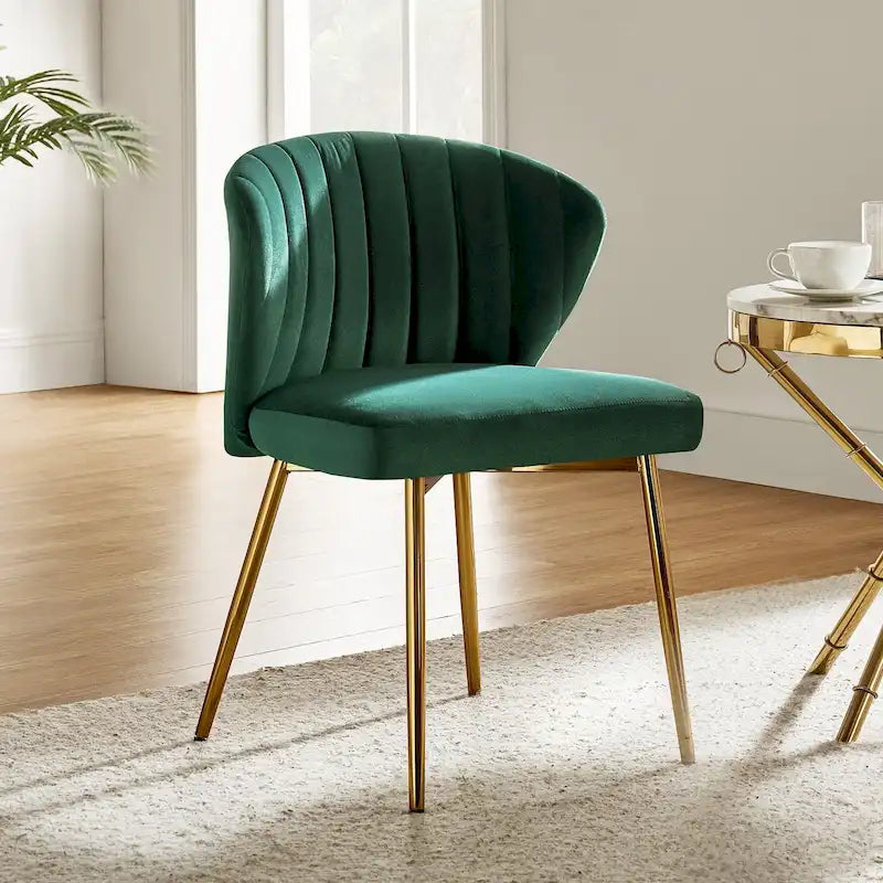 Sedia da pranzo di design in velluto trapuntato Luna Modern Glam