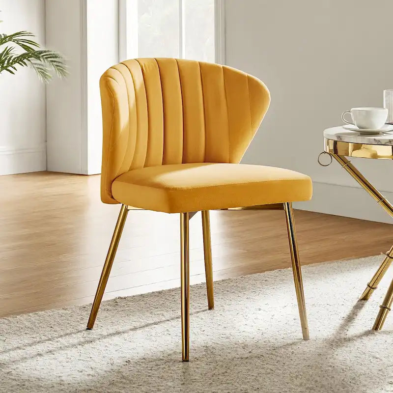 Sedia da pranzo di design in velluto trapuntato Luna Modern Glam