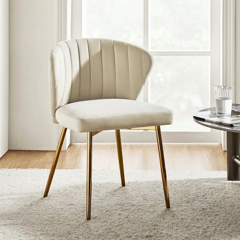 Sedia da pranzo di design in velluto trapuntato Luna Modern Glam