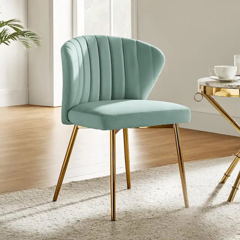 Sedia da pranzo di design in velluto trapuntato Luna Modern Glam