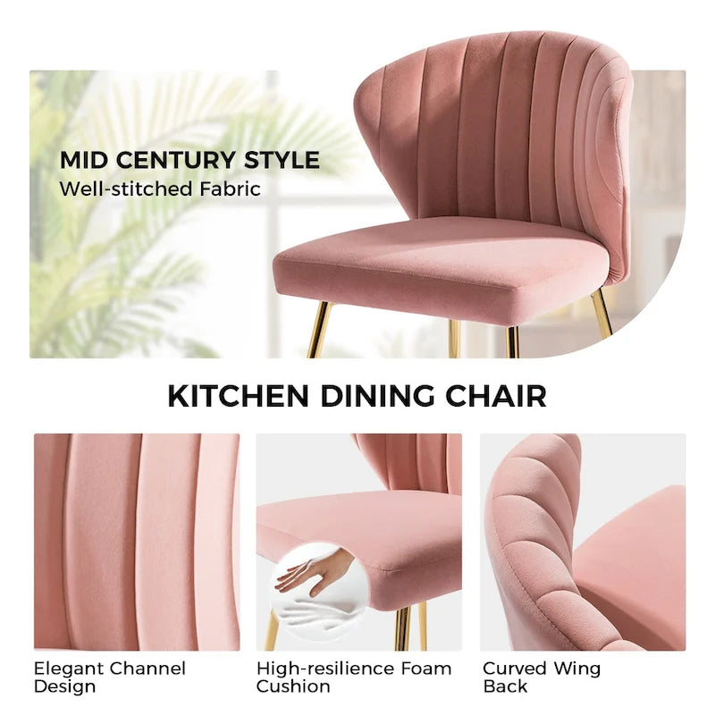 Sedia da pranzo di design in velluto trapuntato Luna Modern Glam