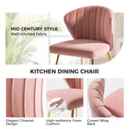 Sedia da pranzo di design in velluto trapuntato Luna Modern Glam