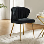 Sedia da pranzo di design in velluto trapuntato Luna Modern Glam