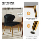 Sedia da pranzo di design in velluto trapuntato Luna Modern Glam