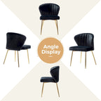 Sedia da pranzo di design in velluto trapuntato Luna Modern Glam